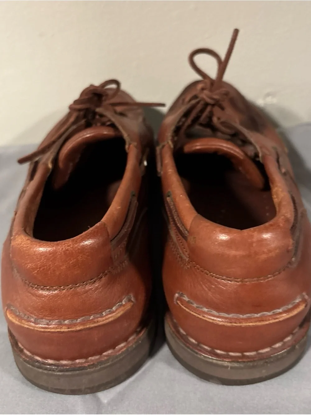 Rockport Men's Tan Brown Leather Boat Shoes